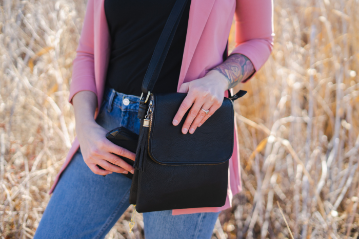 Lydia - Leather Concealed Carry Crossbody Purse - Gun Handbags
