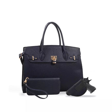 Jane Concealed Carry Lock and Key Satchel with Matching Wallet