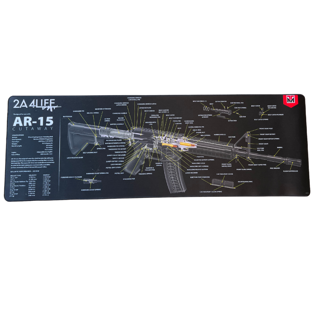 2A4LIFE Branded AR-15 Cutaway Ultra Premium Gun Cleaning Mat