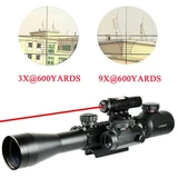 3-9x40 Illuminated Tactical Scope with Red Laser & Holographic Dot Sight